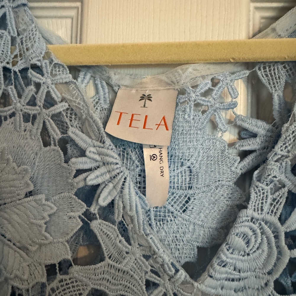 Tela Light Blue Lace Caftan - Picture 3 of 4